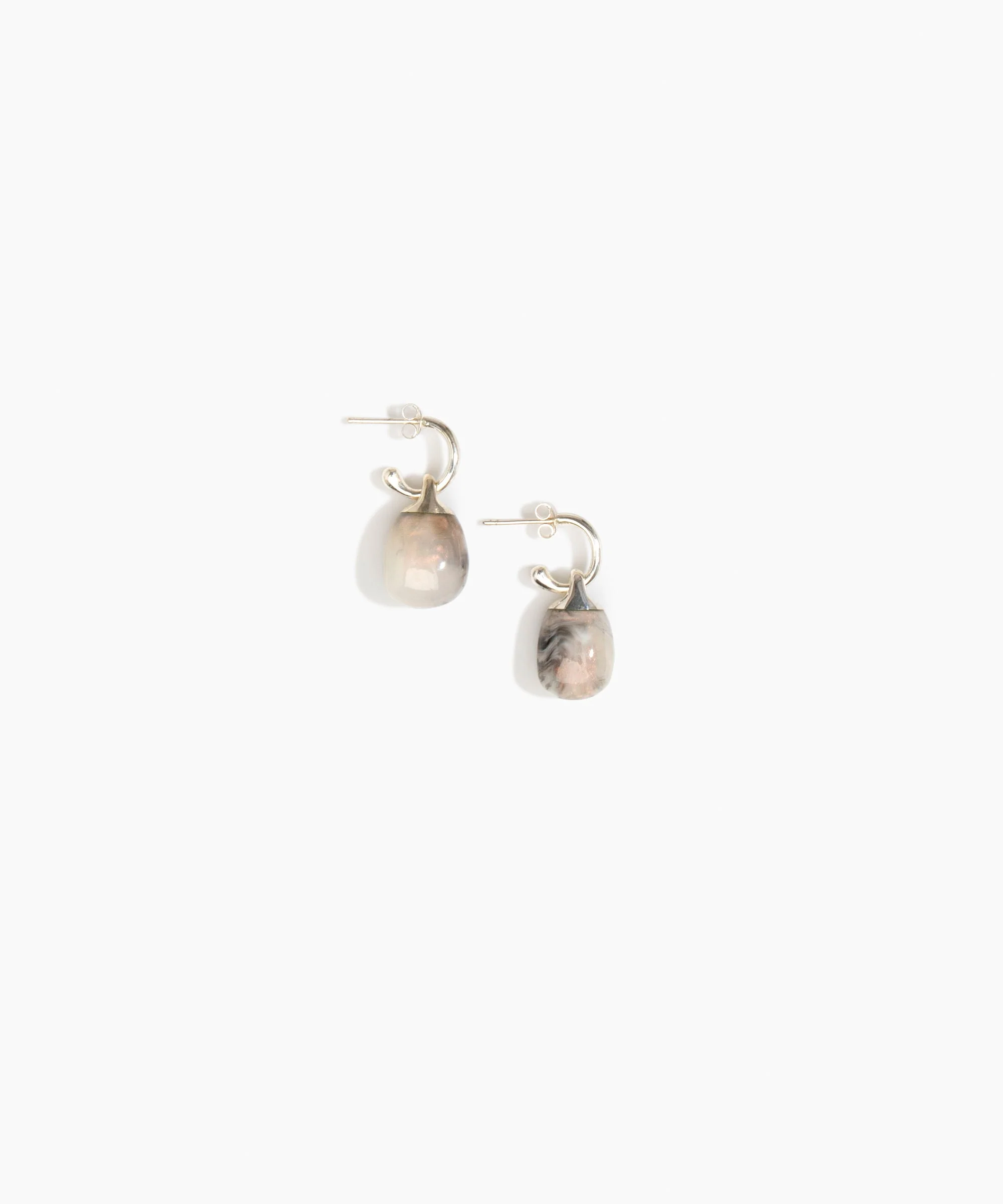 Small River Rock Hoop Earrings - Image 2